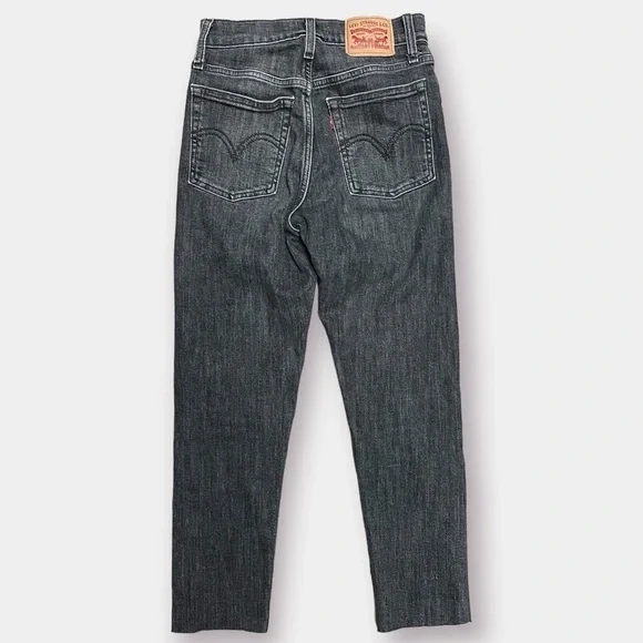 Levi's Wedgie Skinny High Rise Cropped Button Fly Black Size 25